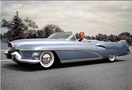 Earl in Car Photo: Courtesy Richard Stanley, Harley Earl & The Architecture of Automotive Design